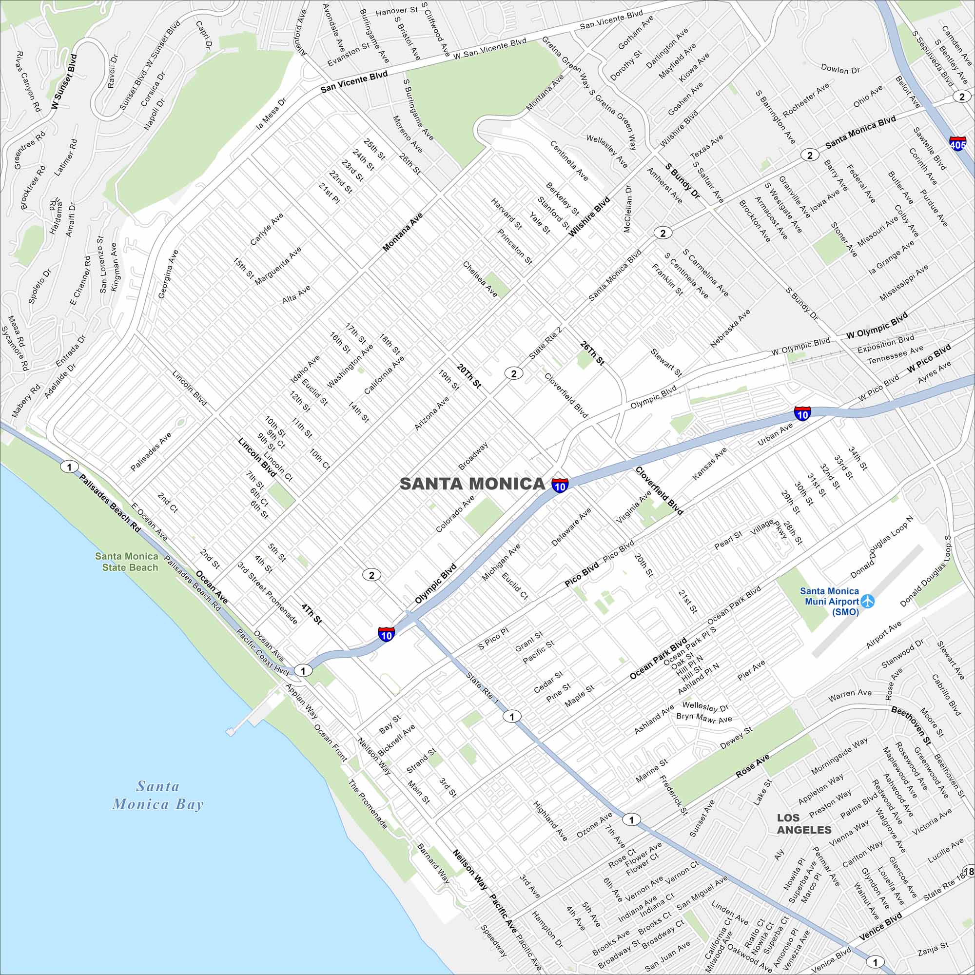 Santa Monica Map California