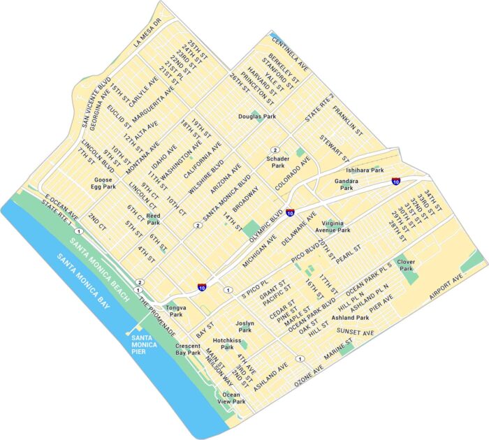 Santa Monica Map Los Angeles