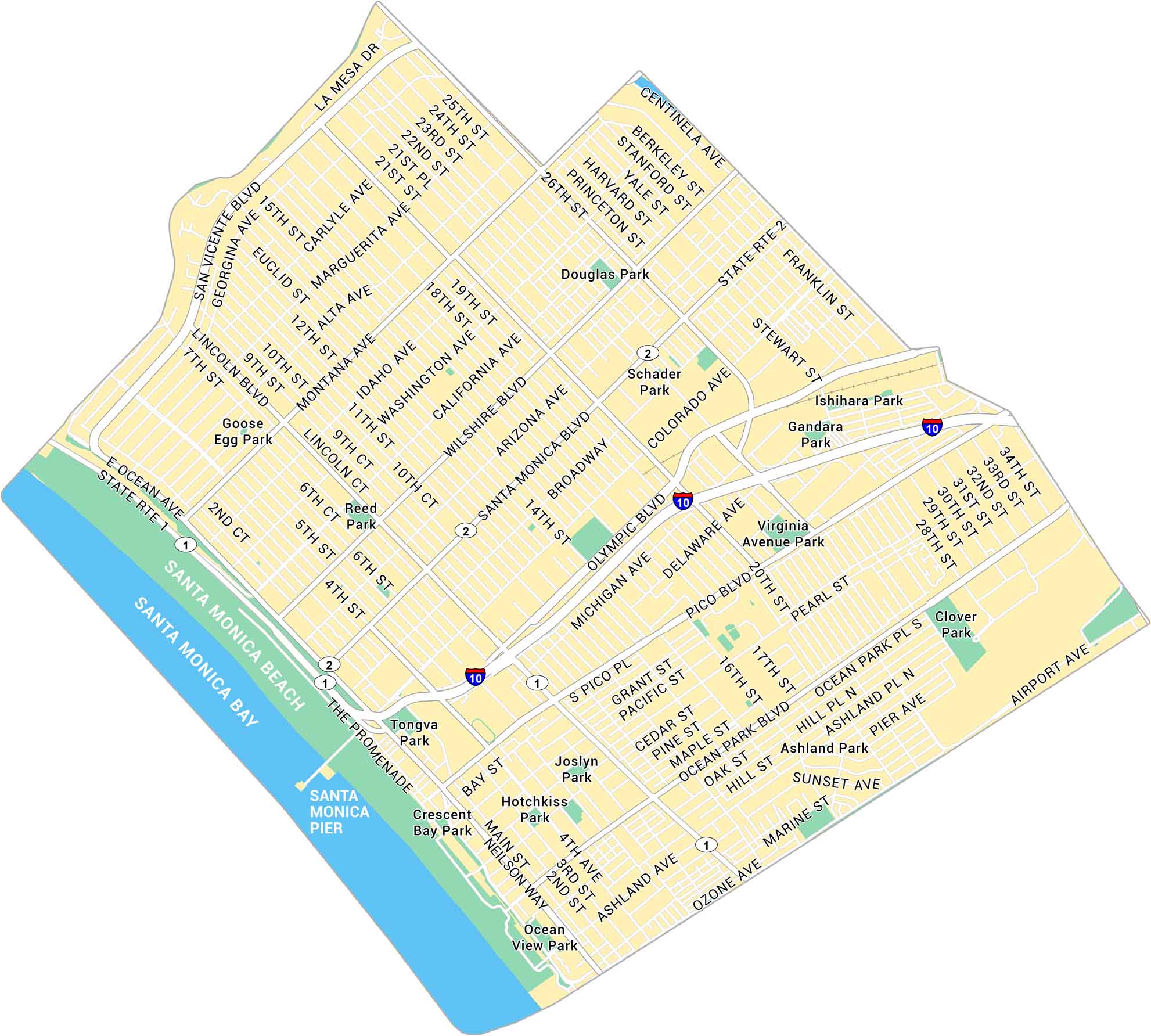 Santa Monica Map Los Angeles