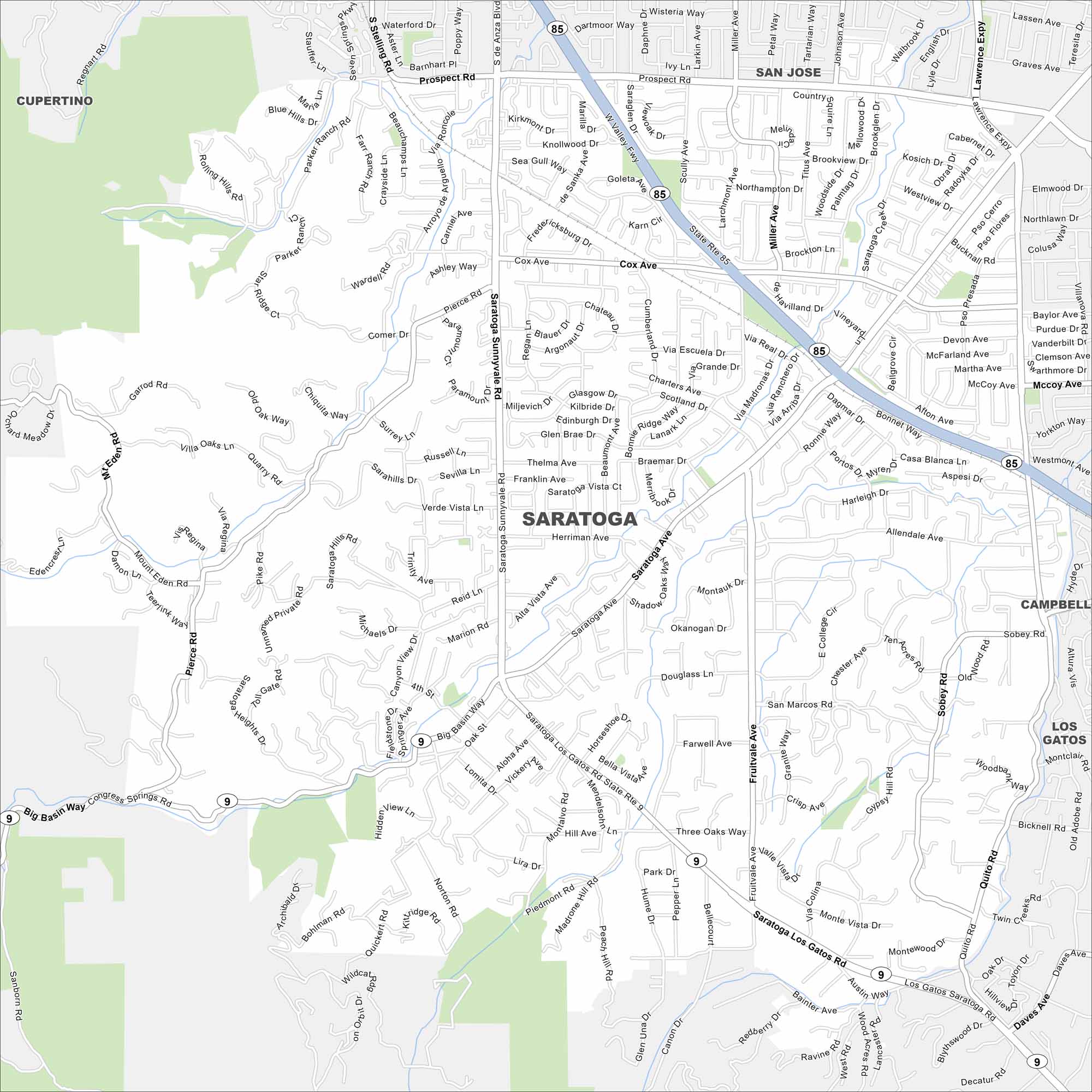 Saratoga Map California