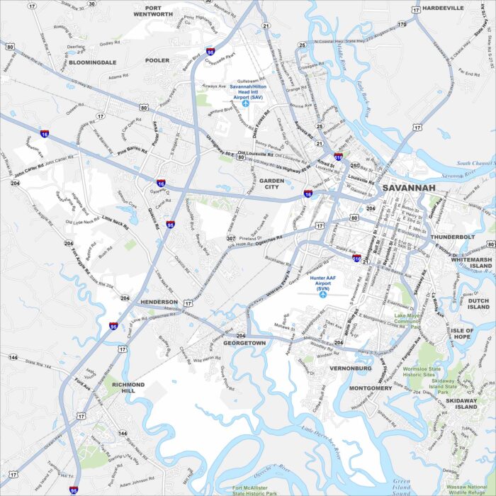Savannah Map Georgia
