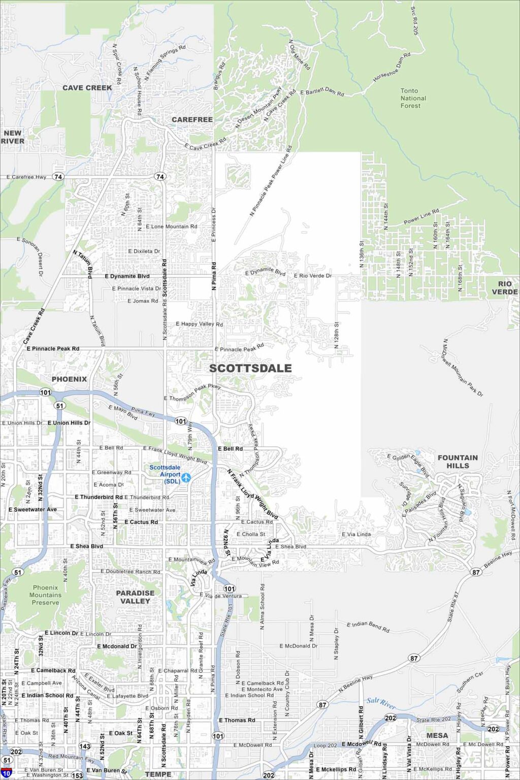 Map 85255 Downtown Phoenix Map - US Maps