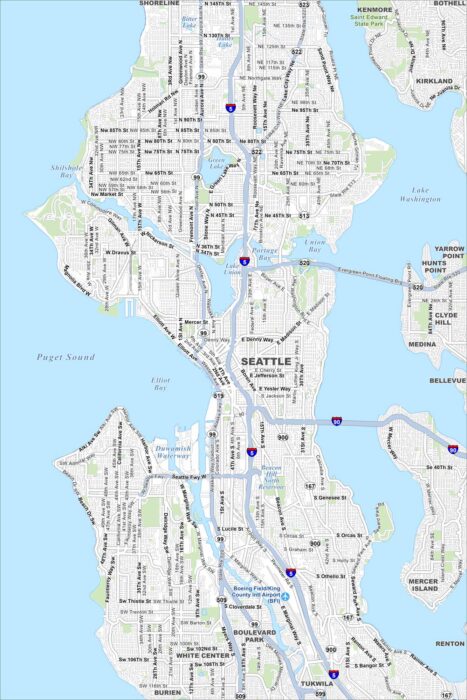 Seattle Map Washington
