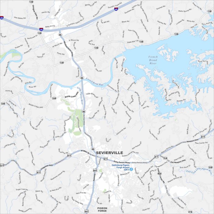 Sevierville Map Tennessee