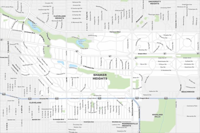 Shaker Heights Map Ohio