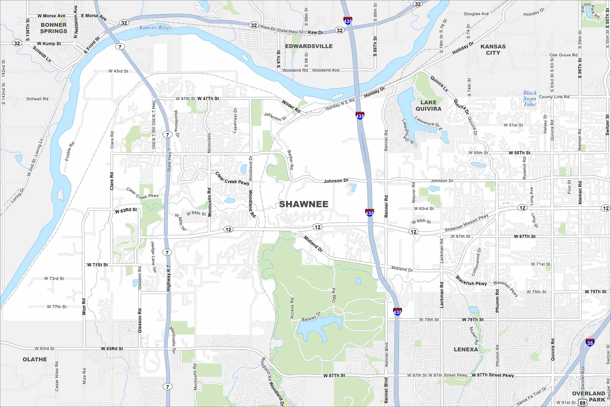 Shawnee Map Kansas