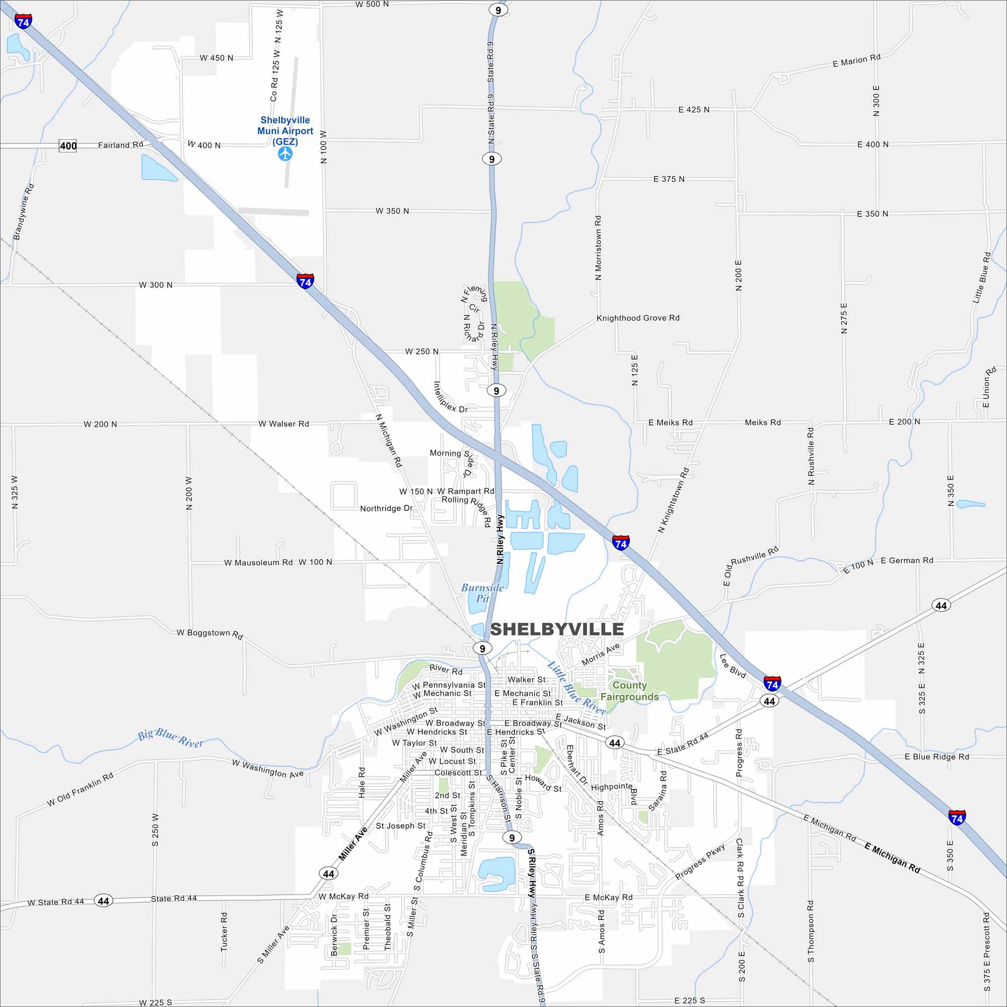 Shelbyville Map Indiana