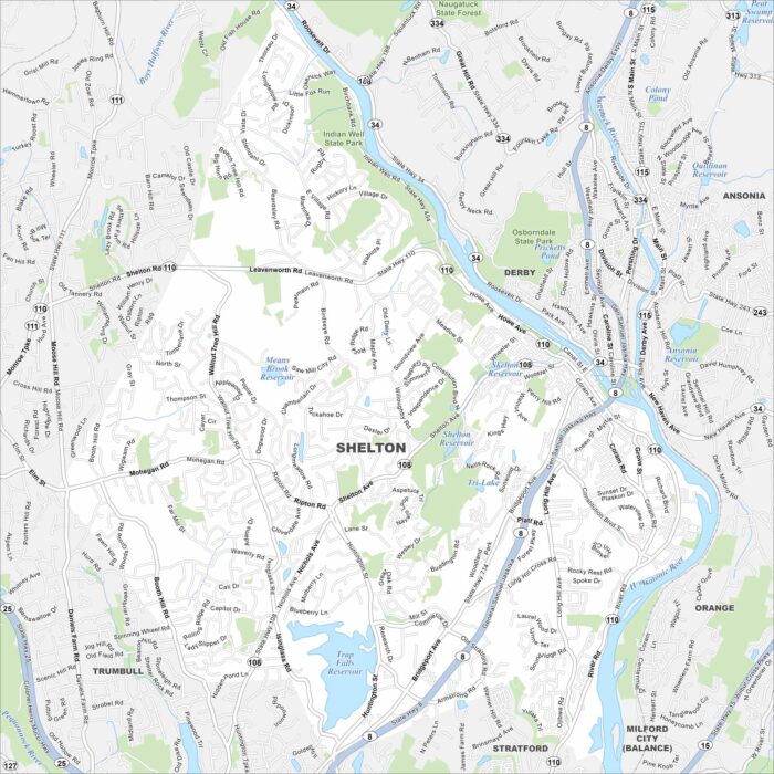 Shelton Map Connecticut