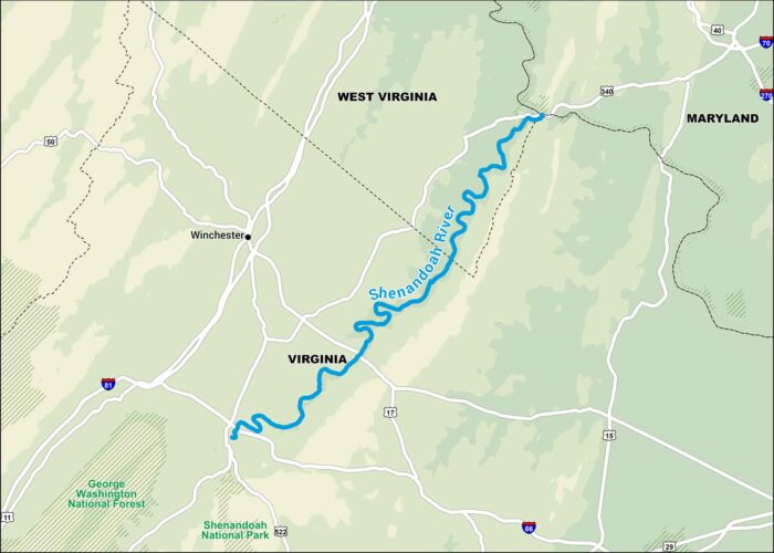 Shenandoah River Map