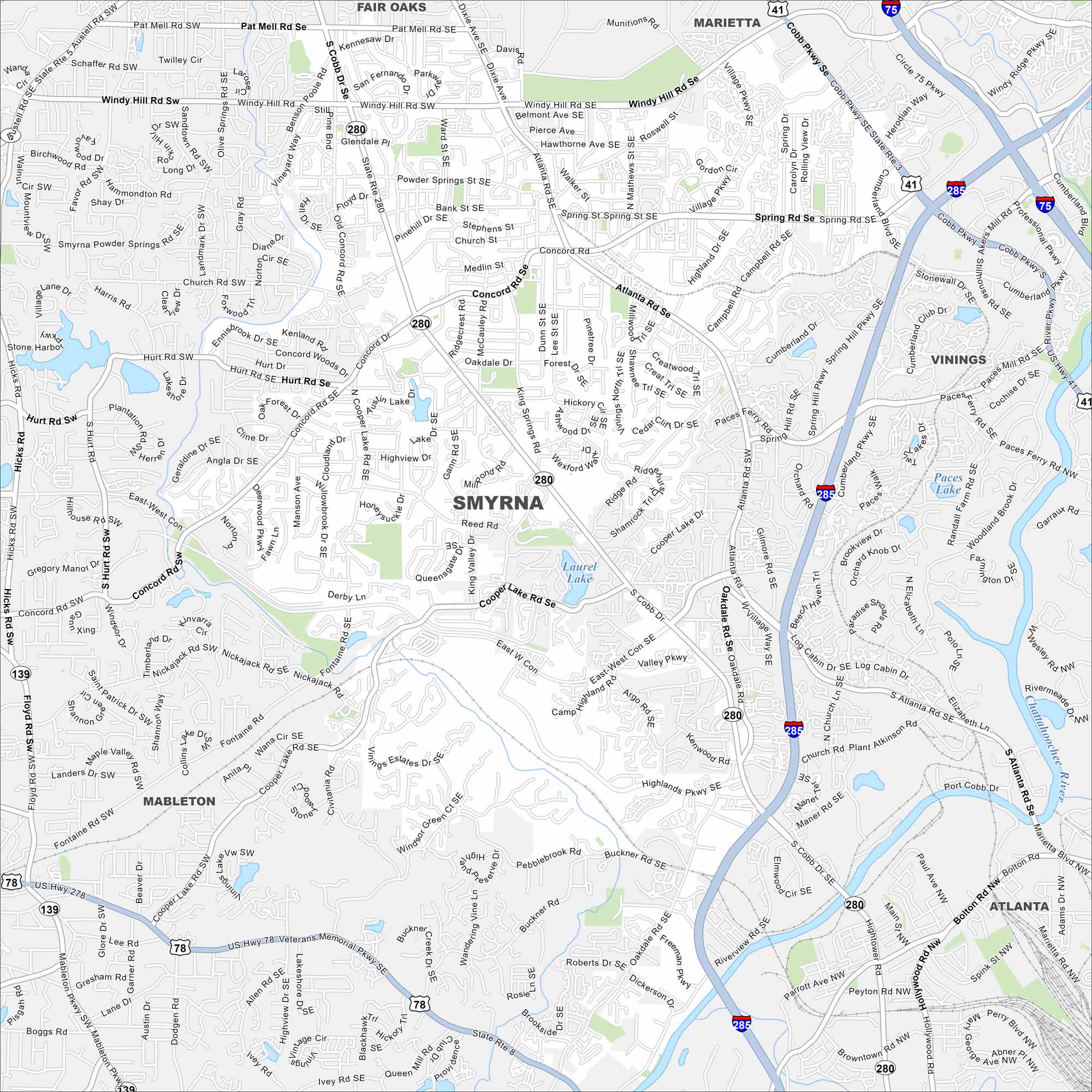Smyrna Map Georgia