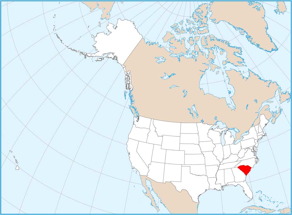 South Carolina Location Map