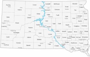 South Dakota Counties Cities Map