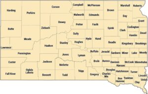 South Dakota County Map