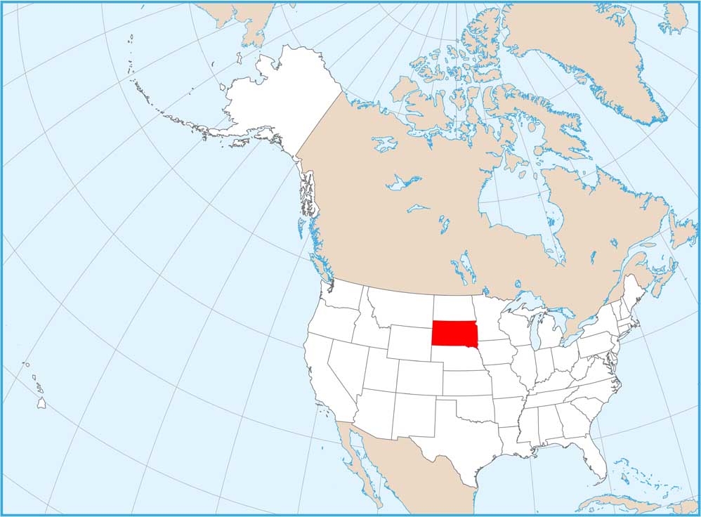South Dakota Location Map