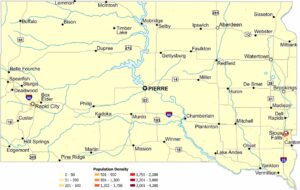 South Dakota Population Density Map