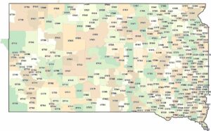 South Dakota Zip Code Map
