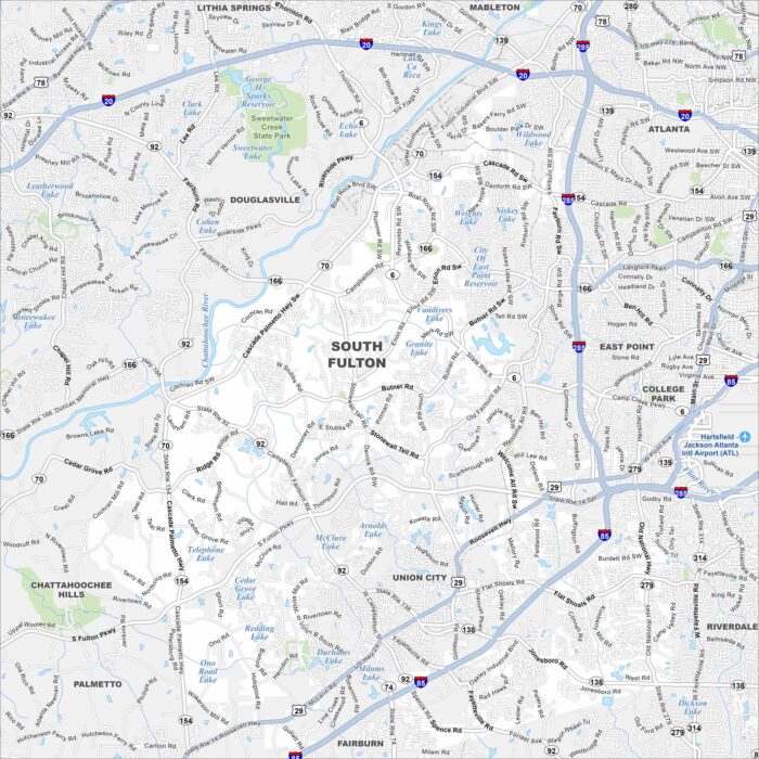 South Fulton Map Georgia