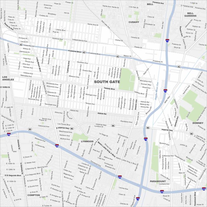 South Gate Map California