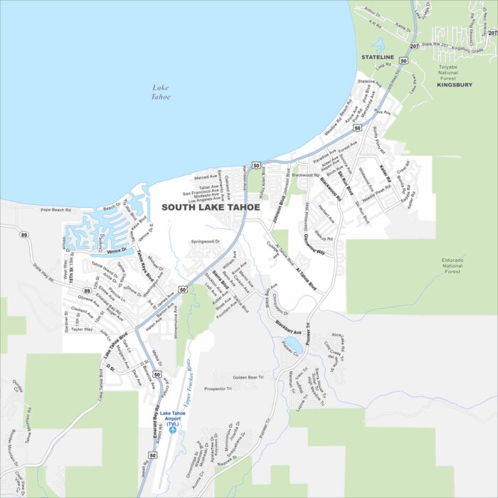 South Lake Tahoe Map California