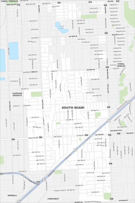 South Miami Map Florida
