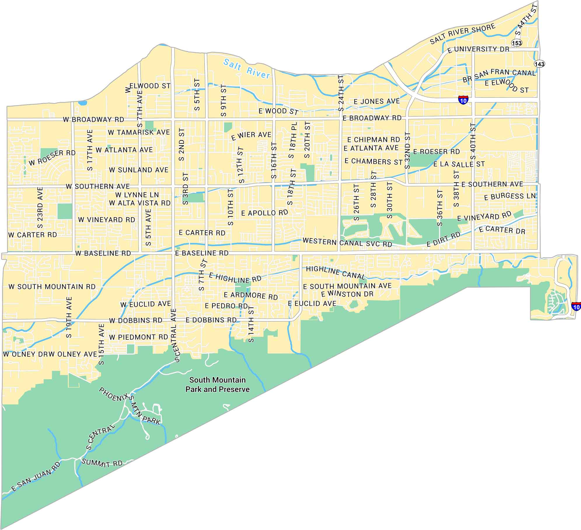 South Mountain Map Phoenix