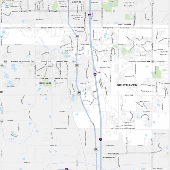 Southaven Map Mississippi