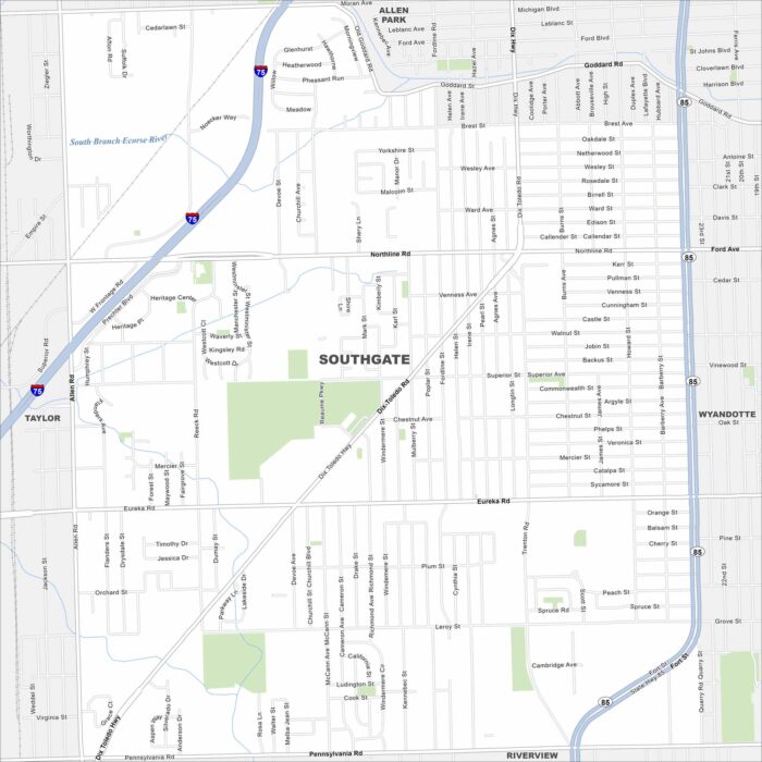 Southgate Map Michigan