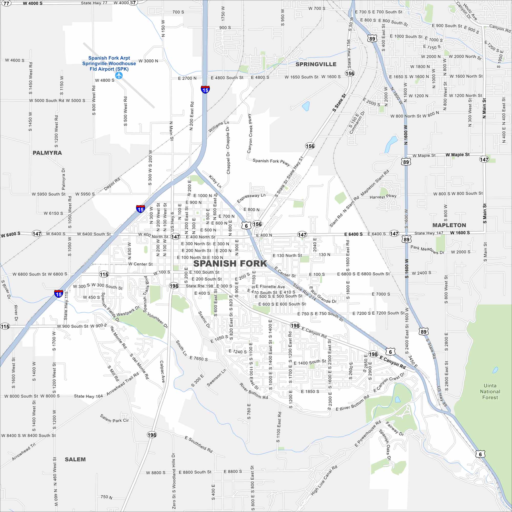 Spanish Fork Map Utah