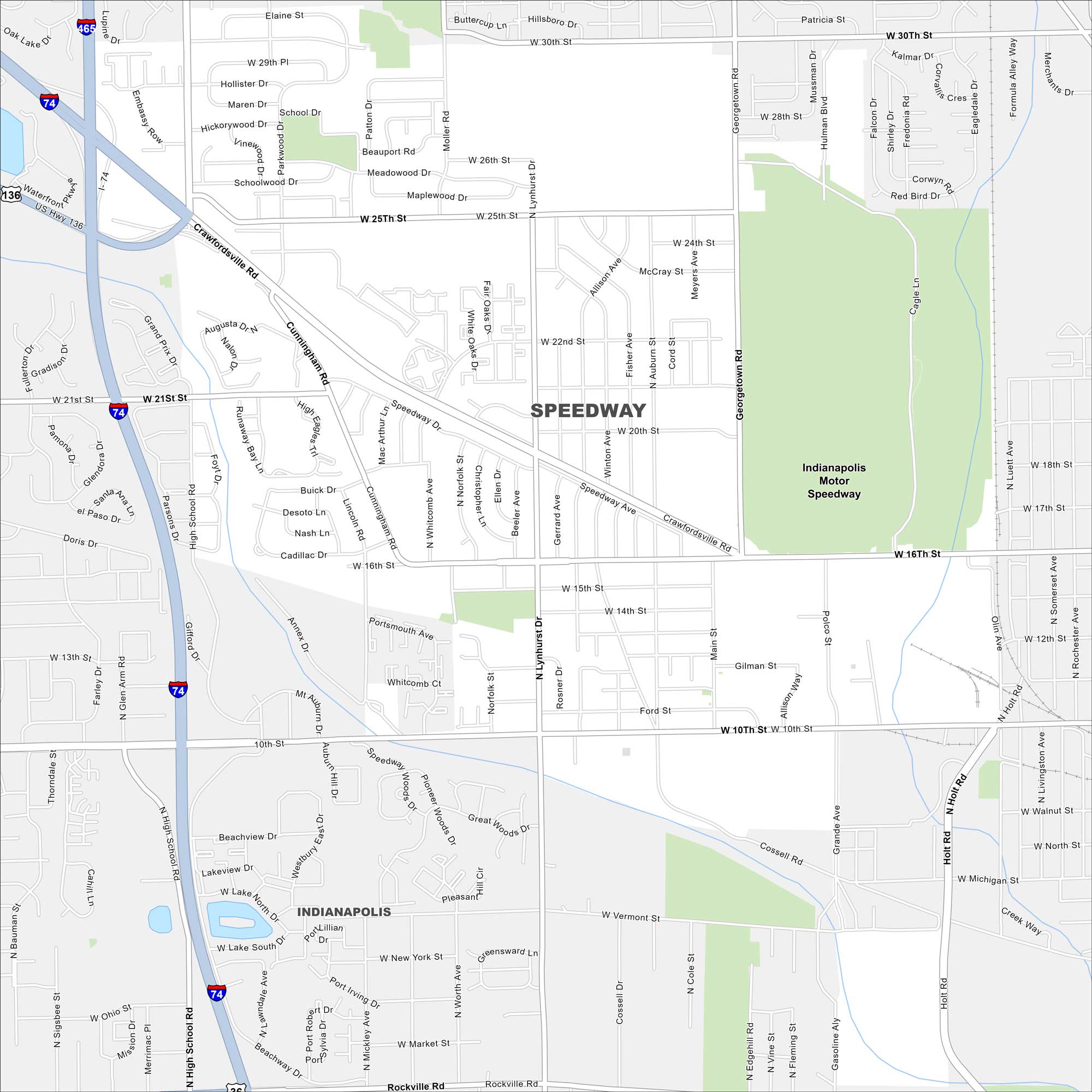 Speedway Map Indiana