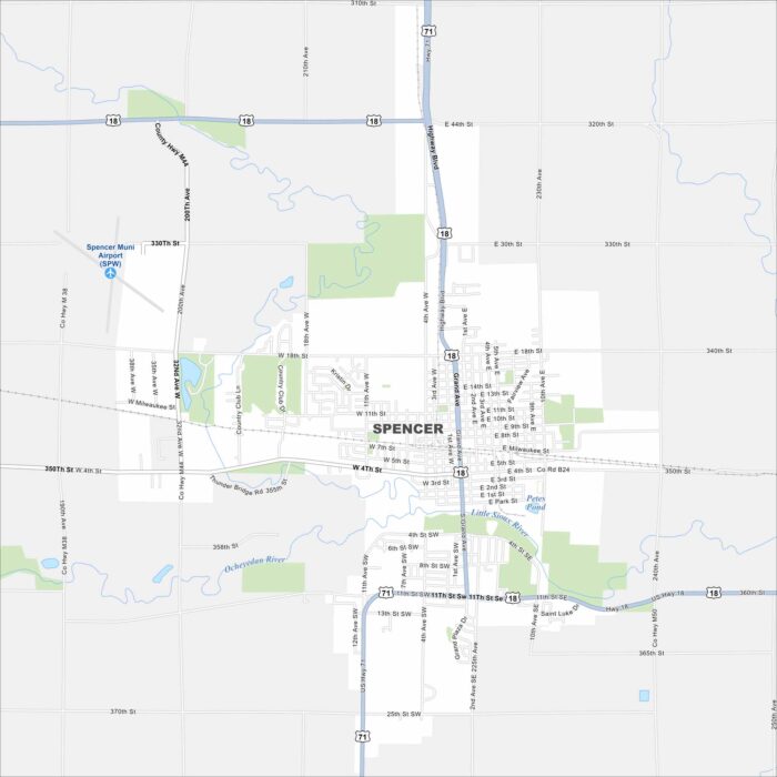 Spencer Map Iowa