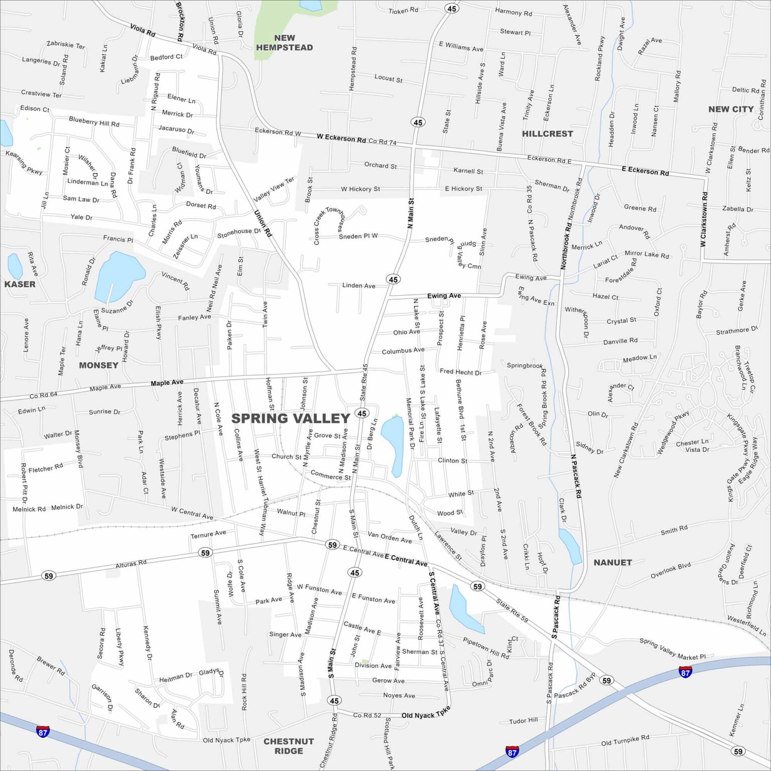 Spring Rudge Map Map of Spring Valley, New York - US Maps