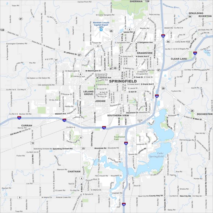 Springfield Map Illinois