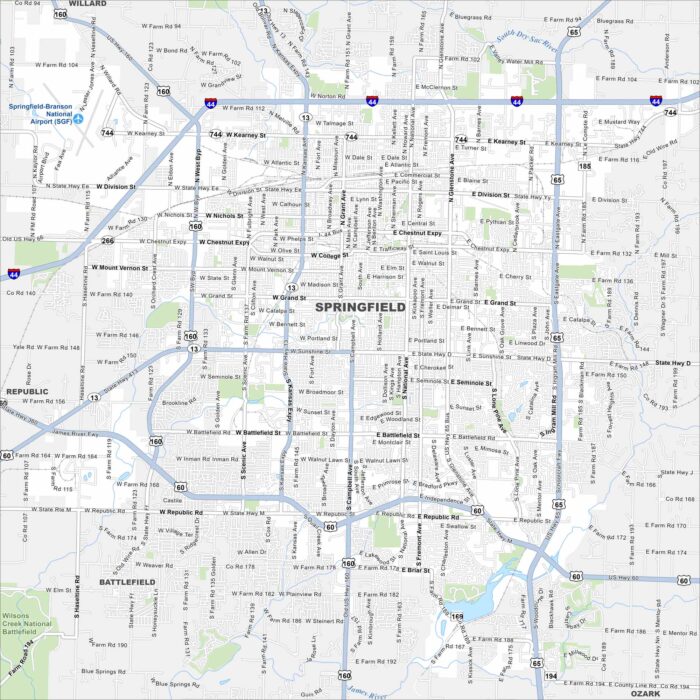 Springfield Map Missouri
