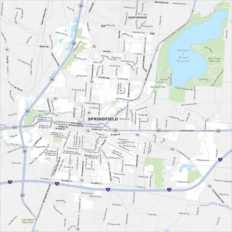 Map of Springfield, Ohio - US Maps