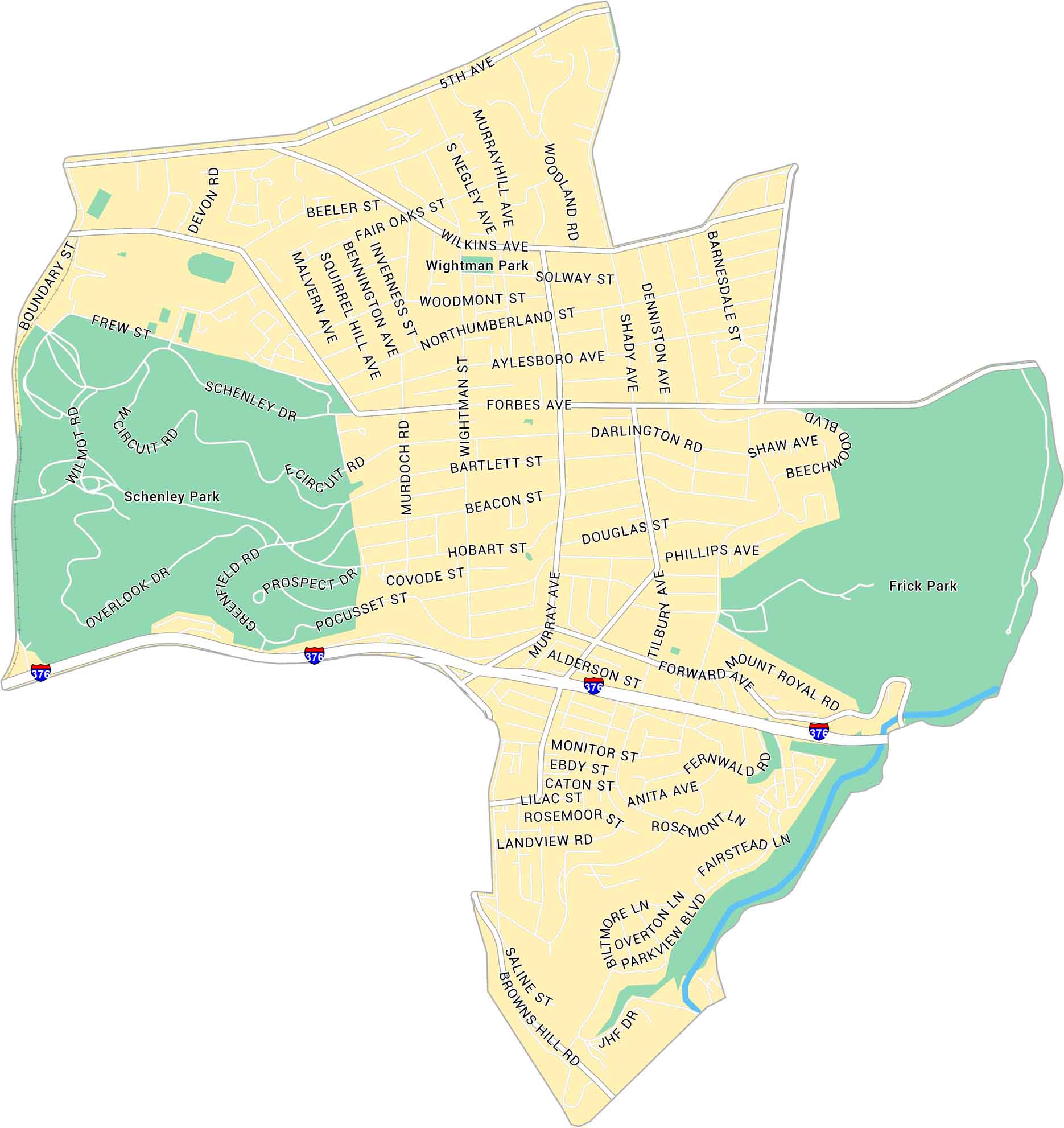 Squirrel Hill Map Pittsburgh