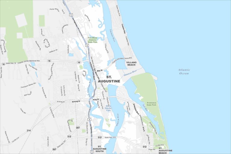 Map of St. Augustine, Florida - US Maps