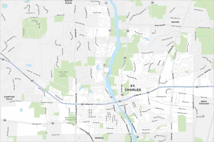 St Charles Map Illinois