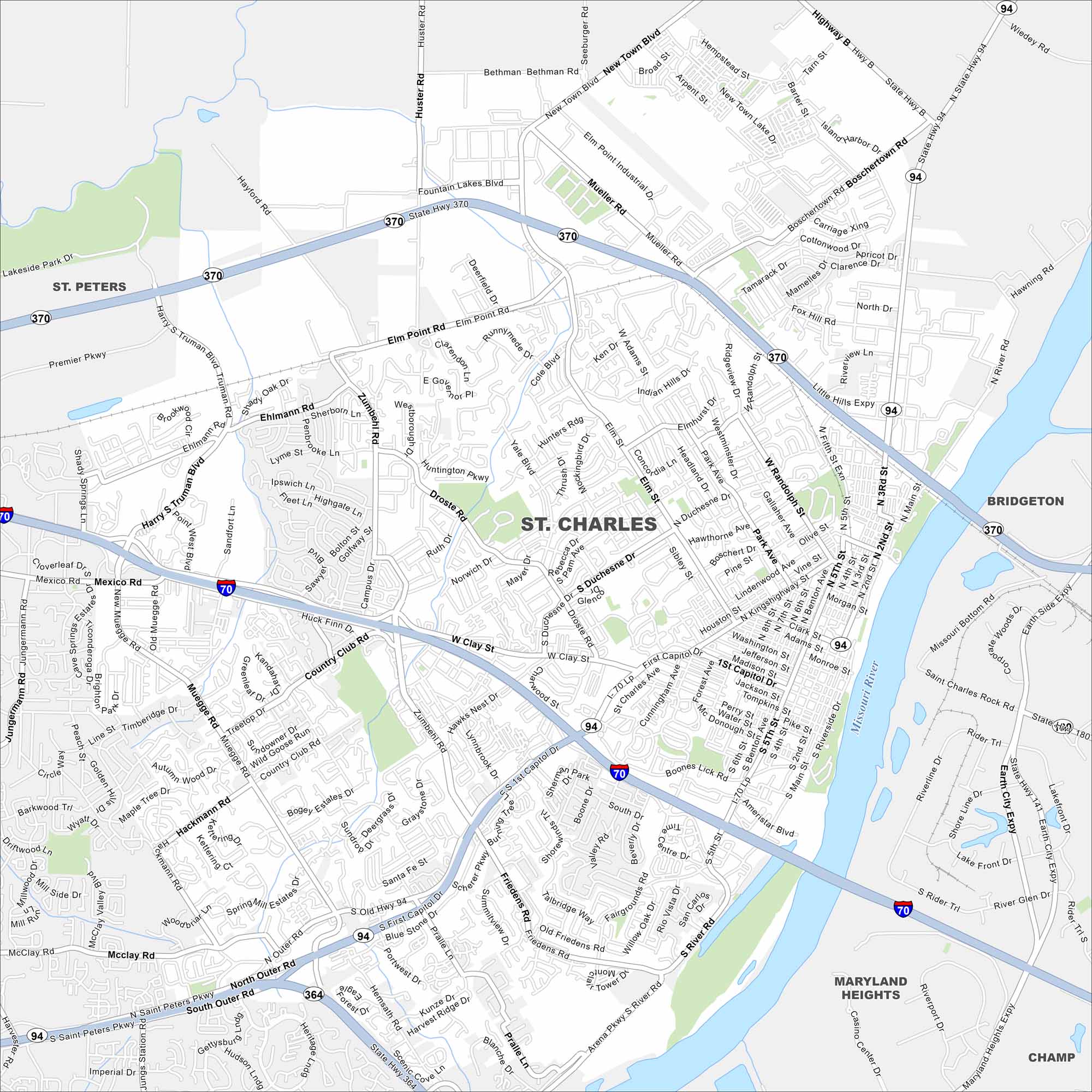St Charles Map Missouri