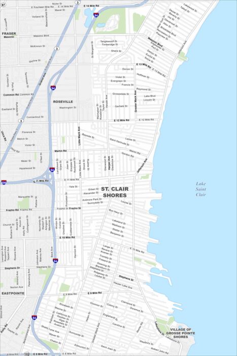 St Clair Shores Map Michigan