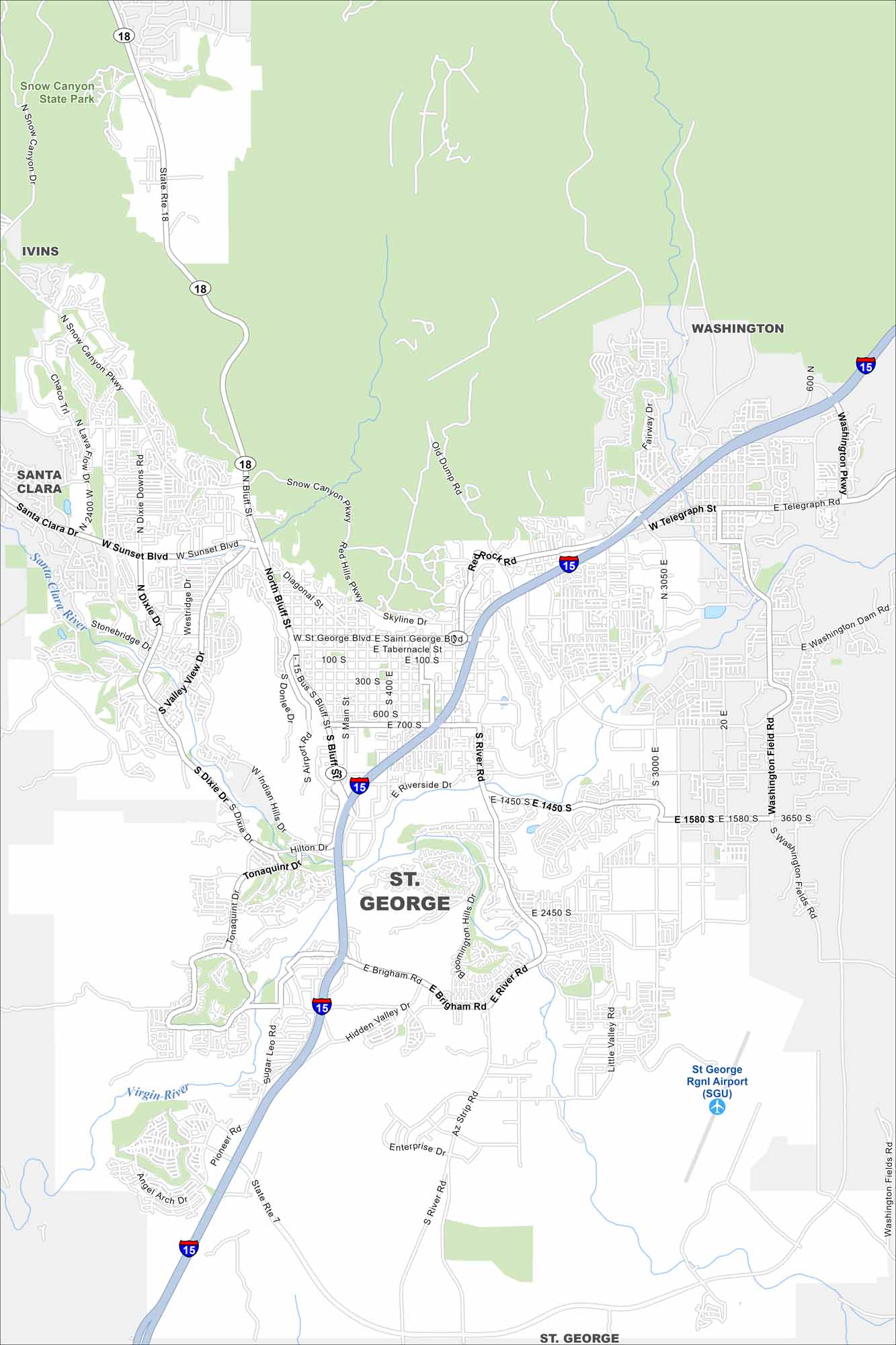 St George Map Utah