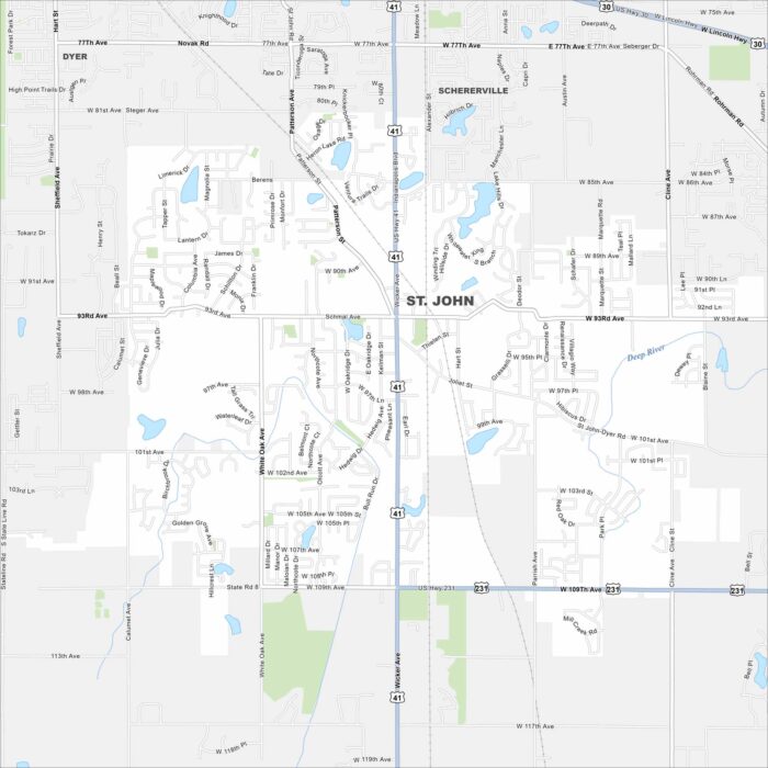 St John Map Indiana