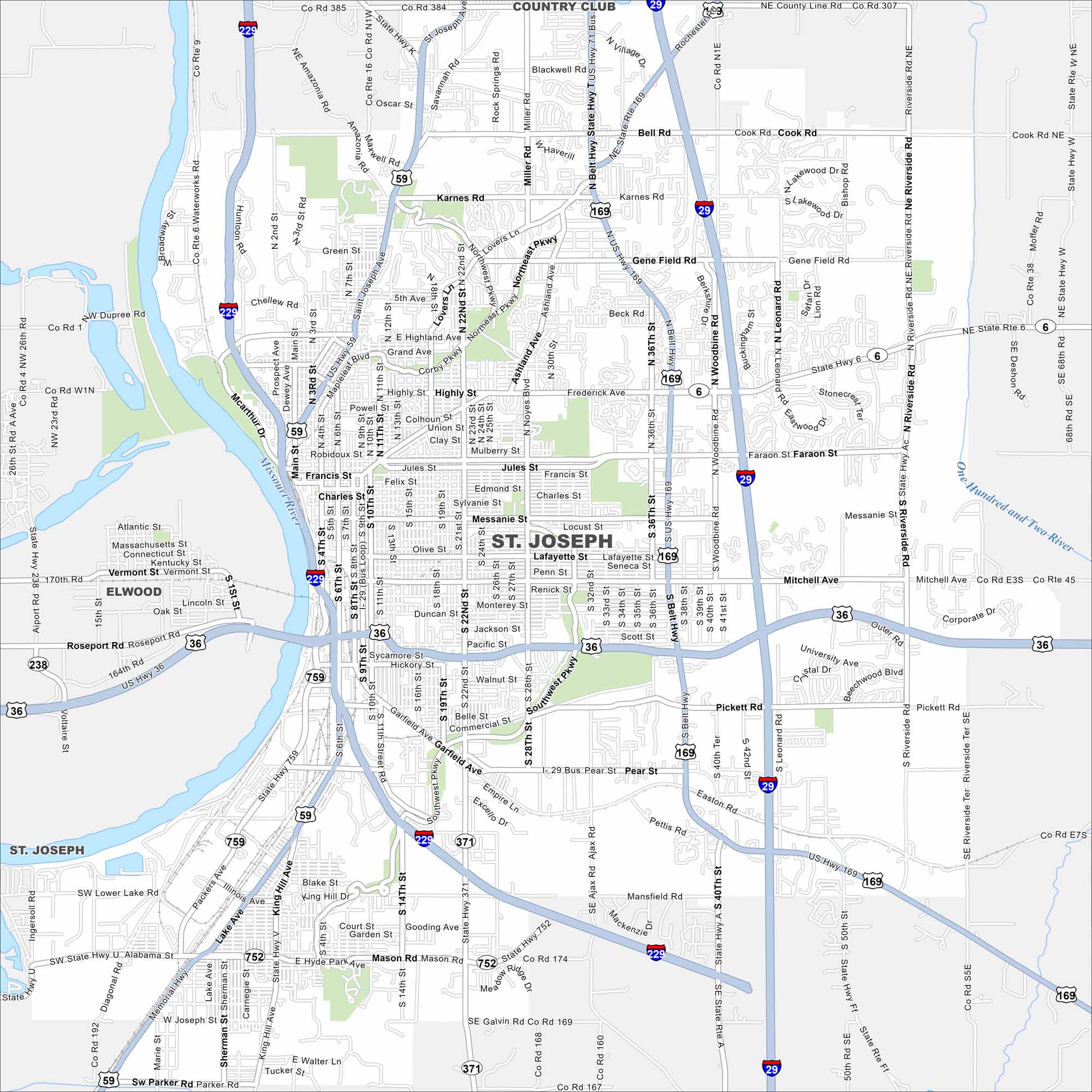 St Joseph Map Missouri