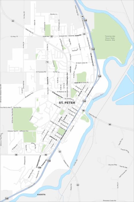 St Peter Map Minnesota
