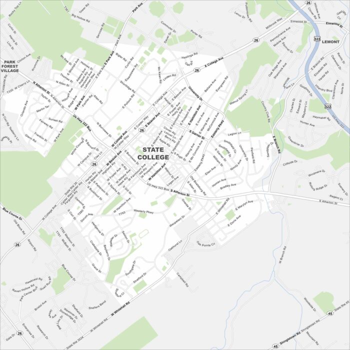 State College Borough Map Pennsylvania