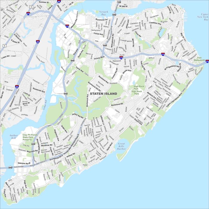 Staten Island Borough Map New York