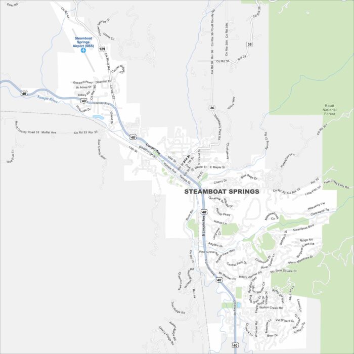 Steamboat Springs Map Colorado
