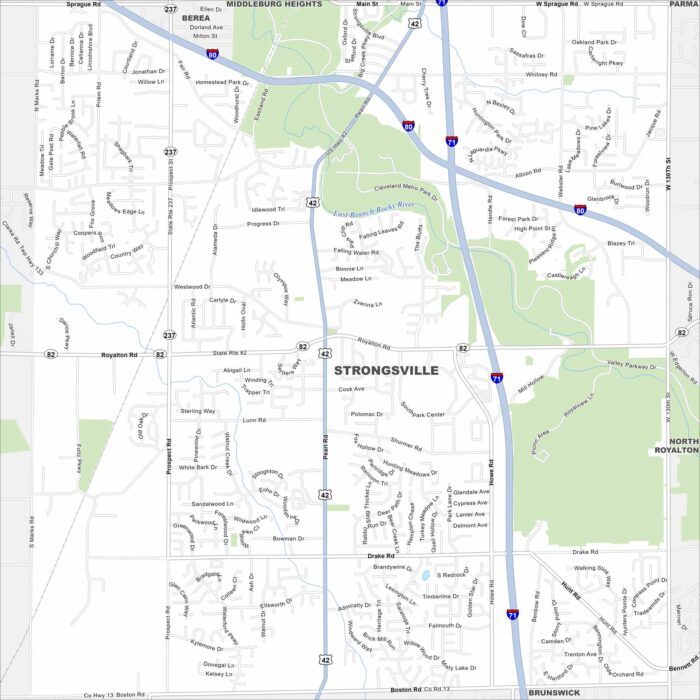 Strongsville Map Ohio