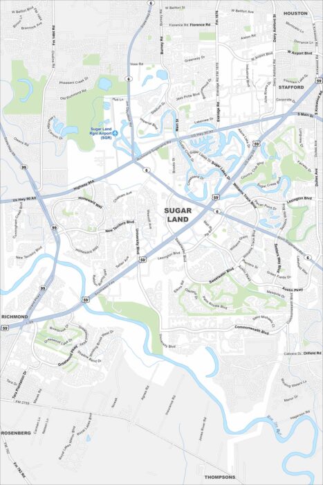 Sugar Land Map Texas