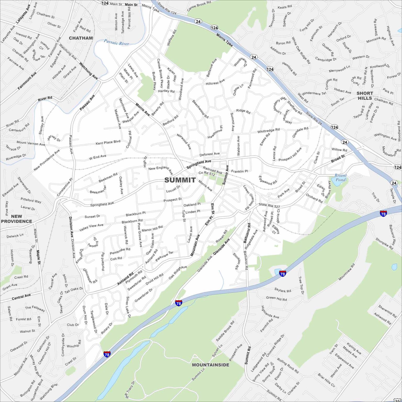 Map of Summit, New Jersey - US Maps