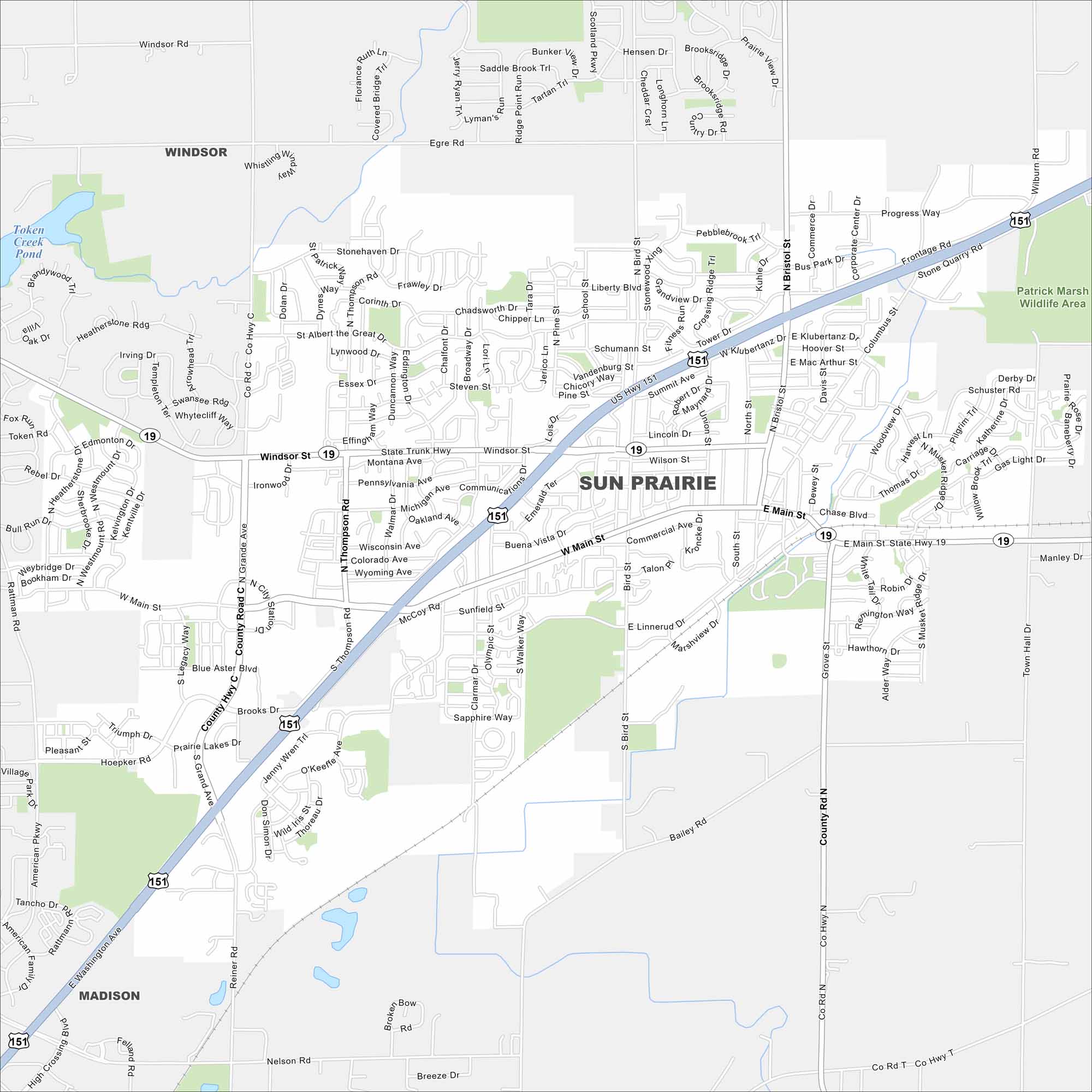 Sun Prairie Map Wisconsin